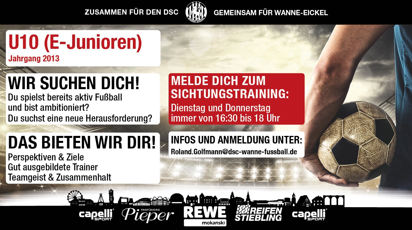 WIR SUCHEN DICH, FÜR UNSERE U10 FÜR NÄCHSTE SAISON!
