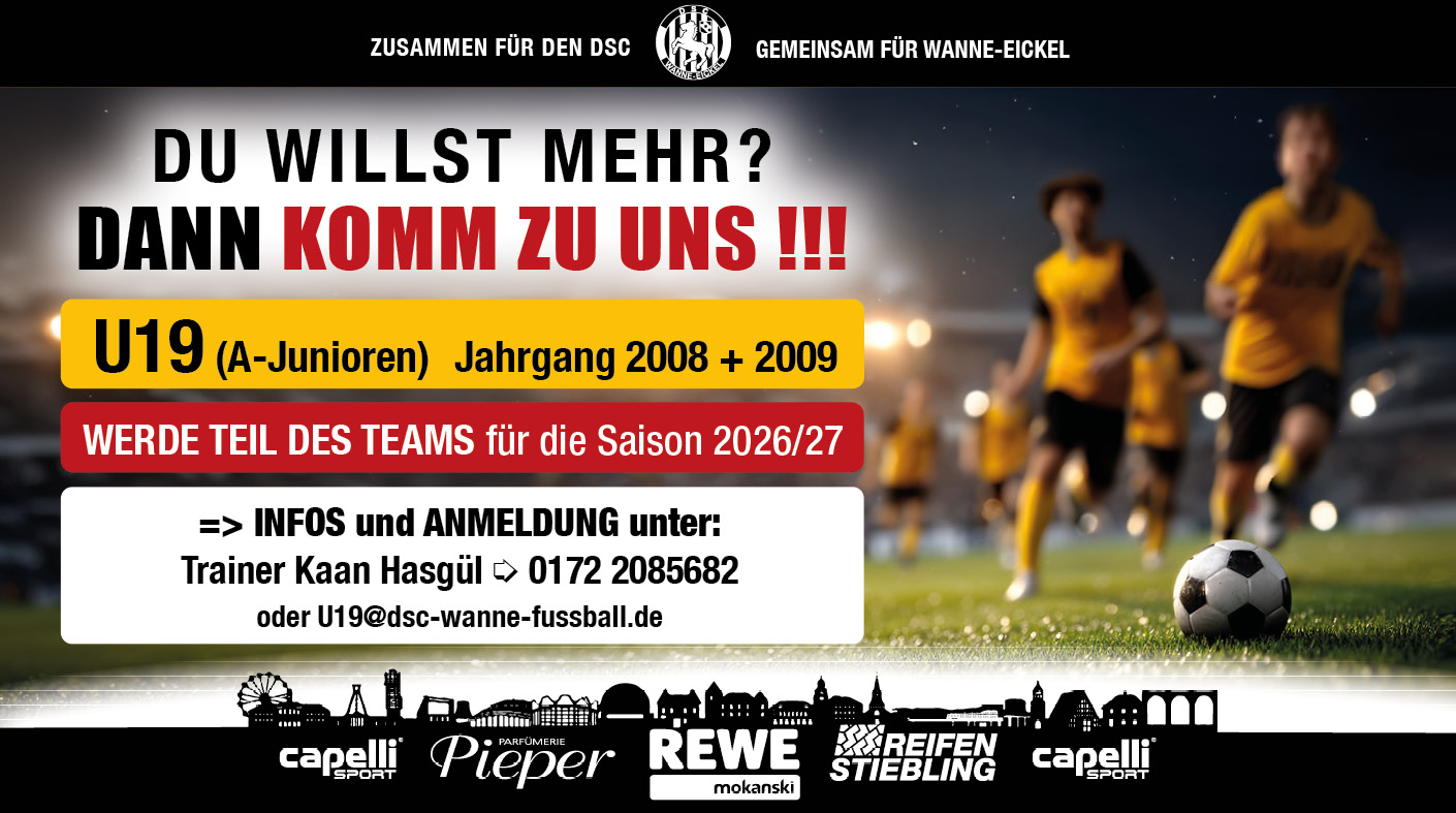Werde Teil unserer U19 – Deine Chance beim DSC Wanne-Eickel!